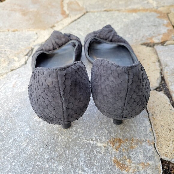Stuart Weitzman Black Knot Front Slip On Kitten Heel Shoes Size 9.5N - Picture 7 of 14